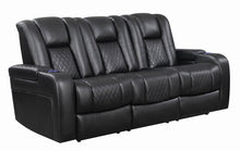 Load image into Gallery viewer, Delangelo Motion Collection - Black - Delangelo Power^2 Sofa With Drop-down Table Black