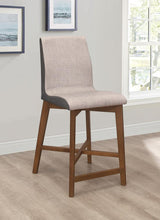 Load image into Gallery viewer, Light Grey - Upholstered Counter Height Stools Light Grey And Natural Walnut (Set of 2)