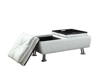Load image into Gallery viewer, Dilleston Collection - White - Dilleston Storage Ottoman With Removable Trays White