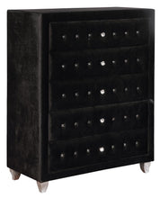 Load image into Gallery viewer, Deanna Bedroom Collection - Black - Deanna 5-drawer Rectangular Chest Black