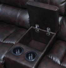 Load image into Gallery viewer, Willemse Motion Collection - Dark Brown - Willemse Motion Loveseat With Console Dark Brown