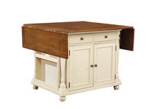Load image into Gallery viewer, Slater Kitchen Island - Slater 2-drawer Kitchen Island With Drop Leaves Brown And Buttermilk