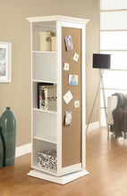 Load image into Gallery viewer, Swivel Accent Cabinet With Cork Board White