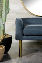 Load image into Gallery viewer, Blue - Low Back Upholstered Bench Blue And Gold