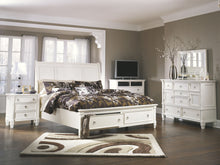 Load image into Gallery viewer, Prentice - White - 6 Pc. - Dresser, Mirror, Chest, King Sleigh Bed with 2 Storage Drawers