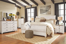 Load image into Gallery viewer, Willowton - Whitewash - King Sleigh Bed