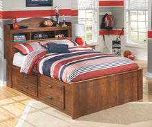 Load image into Gallery viewer, Barchan - Medium Brown - Full Bookcase Bed with Trundle