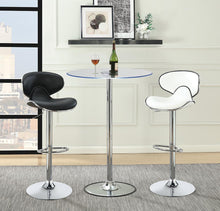 Load image into Gallery viewer, Bar Units: Contemporary - Black - Upholstered Adjustable Height Bar Stools Black And Chrome (Set of 2)