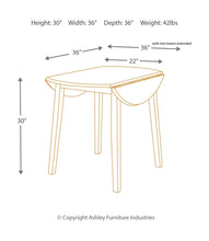 Load image into Gallery viewer, Hammis - Dark Brown - 3 Pc. - Round Dining Room Drop Leaf Table, 2 Upholstered Side Chairs
