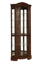 Load image into Gallery viewer, 6-shelf Corner Curio Cabinet Burnished Brown