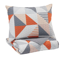 Load image into Gallery viewer, Layne - Gray/Orange - Twin Coverlet Set