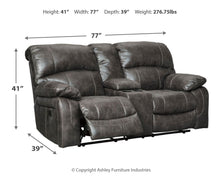Load image into Gallery viewer, Dunwell - Steel - PWR REC Loveseat/CON/ADJ HDRST