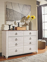 Load image into Gallery viewer, Willowton - Whitewash - 5 Pc. - Dresser, Mirror, Queen Panel Bed