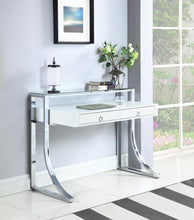 Load image into Gallery viewer, Gemma Collection - Gemma 2-drawer Writing Desk Glossy White And Chrome