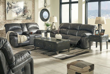 Load image into Gallery viewer, Dunwell - Driftwood - 3 Pc. - Power Reclining Sofa with Adjustable Headrest, Power Reclining Loveseat with CON/Adjustable Headrest, Power Rocker Reclining with Adjustable Headrest