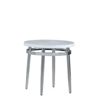 Load image into Gallery viewer, Round End Table White And Chrome