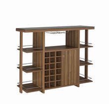 Load image into Gallery viewer, Bar Unit With Wine Bottle Storage Walnut