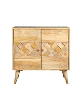 Load image into Gallery viewer, Checkered Pattern 2-door Accent Cabinet Natural