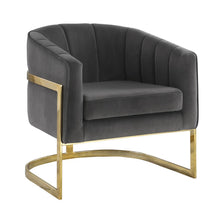 Load image into Gallery viewer, Dark Grey - Tufted Barrel Accent Chair Dark Grey And Gold