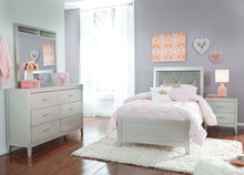 Load image into Gallery viewer, Olivet - Silver - 5 Pc. - Dresser, Mirror, Chest, Twin Panel Bed