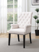 Load image into Gallery viewer, Beige - Phelps Upholstered Arm Chair Beige And Smokey Black