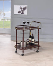 Load image into Gallery viewer, Rec Room: Serving Carts - 2-tier Serving Cart Merlot And Brass