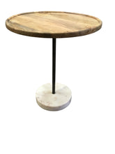 Load image into Gallery viewer, Round Wooden Top Accent Table Natural And White