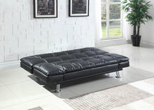 Load image into Gallery viewer, Dilleston Collection - Black - Dilleston Tufted Back Upholstered Sofa Bed Black