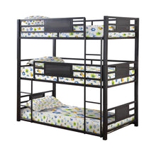 Load image into Gallery viewer, Rogen Triple Bunk Bed - Rogen Full Triple Bunk Bed Dark Bronze