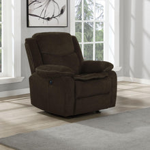 Load image into Gallery viewer, Brown - Jennings Upholstered Power Glider Recliner Brown