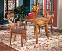 Load image into Gallery viewer, Berringer - Rustic Brown - 3 Pc. - Drop Leaf Table, 2 Upholstered Side Chairs