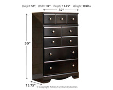 Load image into Gallery viewer, Shay - Almost Black - Five Drawer Chest