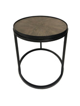 Load image into Gallery viewer, Round End Table Weathered Elm And Gunmetal