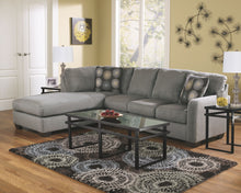 Load image into Gallery viewer, Zella - Charcoal - 3 Pc. - Left Arm Facing Corner Chaise, Right Arm Facing Sofa Sectional, Laney Table Set