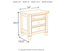 Load image into Gallery viewer, Prentice - White - Three Drawer Night Stand