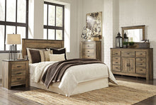 Load image into Gallery viewer, Trinell - Brown - 3 Pc. - Dresser with Fireplace Option, Mirror, Queen Panel Headboard