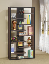 Load image into Gallery viewer, Home Office : Bookcases - Bookcase With Staggered Floating Shelves Cappuccino