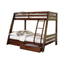 Load image into Gallery viewer, Hawkins Bunk Bed - Hawkins 2-drawer Twin Over Full Bunk Bed Medium Brown