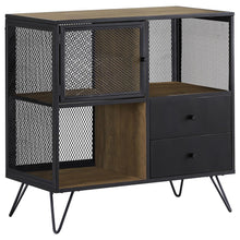 Load image into Gallery viewer, Hairpin Leg Accent Cabinet Light Oak And Gunmetal Grey