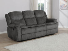 Load image into Gallery viewer, Charcoal - Jennings Upholstered Power Sofa With Drop-down Table Charcoal
