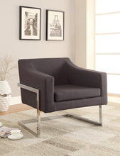 Load image into Gallery viewer, Accents : Chairs - Grey - Upholstered Accent Chair Chrome And Grey