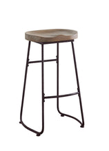 Load image into Gallery viewer, Backless Bar Stool Driftwood And Dark Bronze
