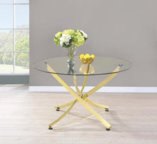 Load image into Gallery viewer, Chanel Round Dining Table Brass And Clear