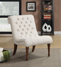 Load image into Gallery viewer, Accents : Chairs - Oatmeal - Armless Tufted Back Accent Chair Oatmeal