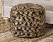 Load image into Gallery viewer, Chevron - Natural/Black - Pouf