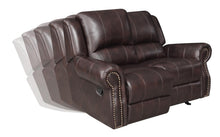 Load image into Gallery viewer, Sir Rawlinson Motion Collection - Dark Brown - Sir Rawlinson Nailhead Trim Glider Loveseat Dark Brown
