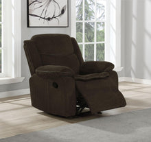 Load image into Gallery viewer, Brown - Jennings Upholstered Motion Glider Recliner Brown