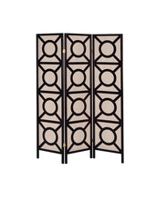 Load image into Gallery viewer, 3-panel Geometric Folding Screen Tan And Cappuccino