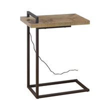 Load image into Gallery viewer, Rectangular Top Accent Table With Usb Port Weathered Pine