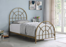 Load image into Gallery viewer, Kenyon Metal Twin Arched Bed Gold